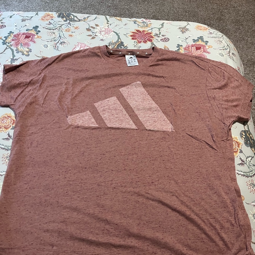Adidas Brown Short Sleeve Tee Casual Comfort